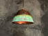 Green Patina Copper Pendant Light Kitchen,  Hammered Vintage Copper Light Fixture, Farmhouse Copper Lamp