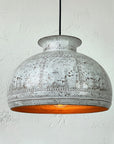 White Patina Copper Dome Pendant – Handmade Rustic Farmhouse Light