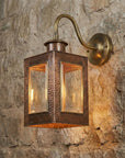 Handmade Copper Outdoor Wall Lantern – Brass Gooseneck Sconce