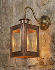Handmade Copper Outdoor Wall Lantern – Brass Gooseneck Sconce