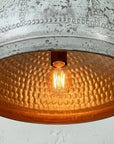 White Patina Copper Dome Pendant – Handmade Rustic Farmhouse Light