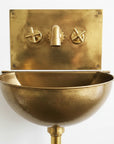 Unlacquered Brass Wall Mount Sink With Brass Mixer Faucet